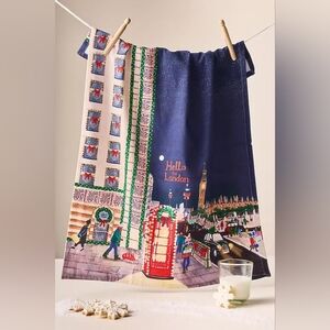 Anthropologie Holiday In The City Dish Towel LONDON 2025